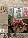 IOD Decor Stamps Christmas Pups Puppies 12x12" by Iron Orchid Designs