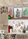 IOD Decor Stamps Christmas Kitties 12x12" by Iron Orchid Designs